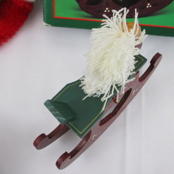 VTG Merry Brite Wood Rocking Horse Christmas Decor - Picture 7 of 11